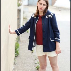 Navy Sailor Collar Coat H&M